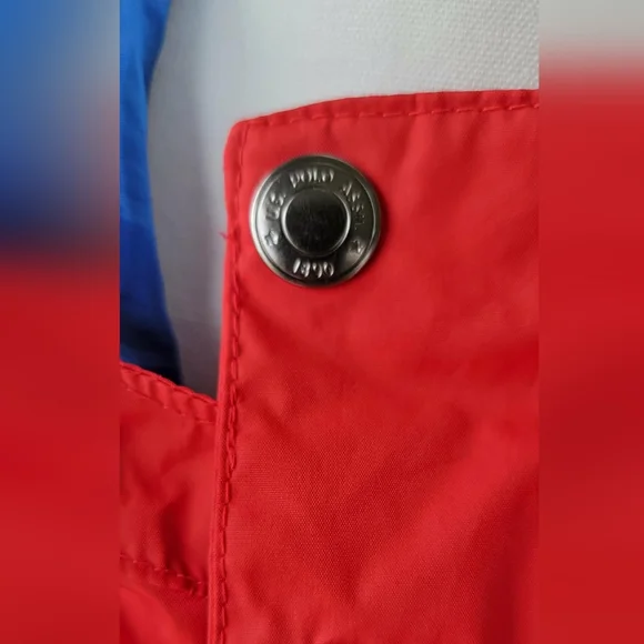 U.S. Polo Assn Red Hooded Windbreaker Jacket Lightweight Zip Snap Women’s Size L - Picture 4 of 15